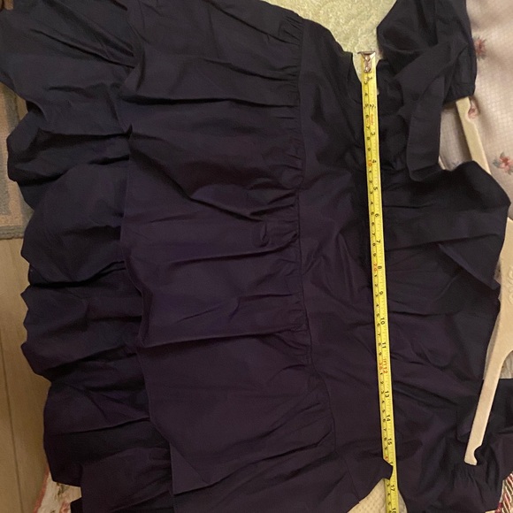 Maeve Midnight Blue Ruffle Crop Top - Picture 5 of 5